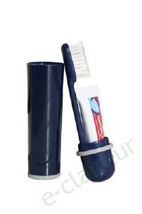 Brosse à dents pliante + dentifrice