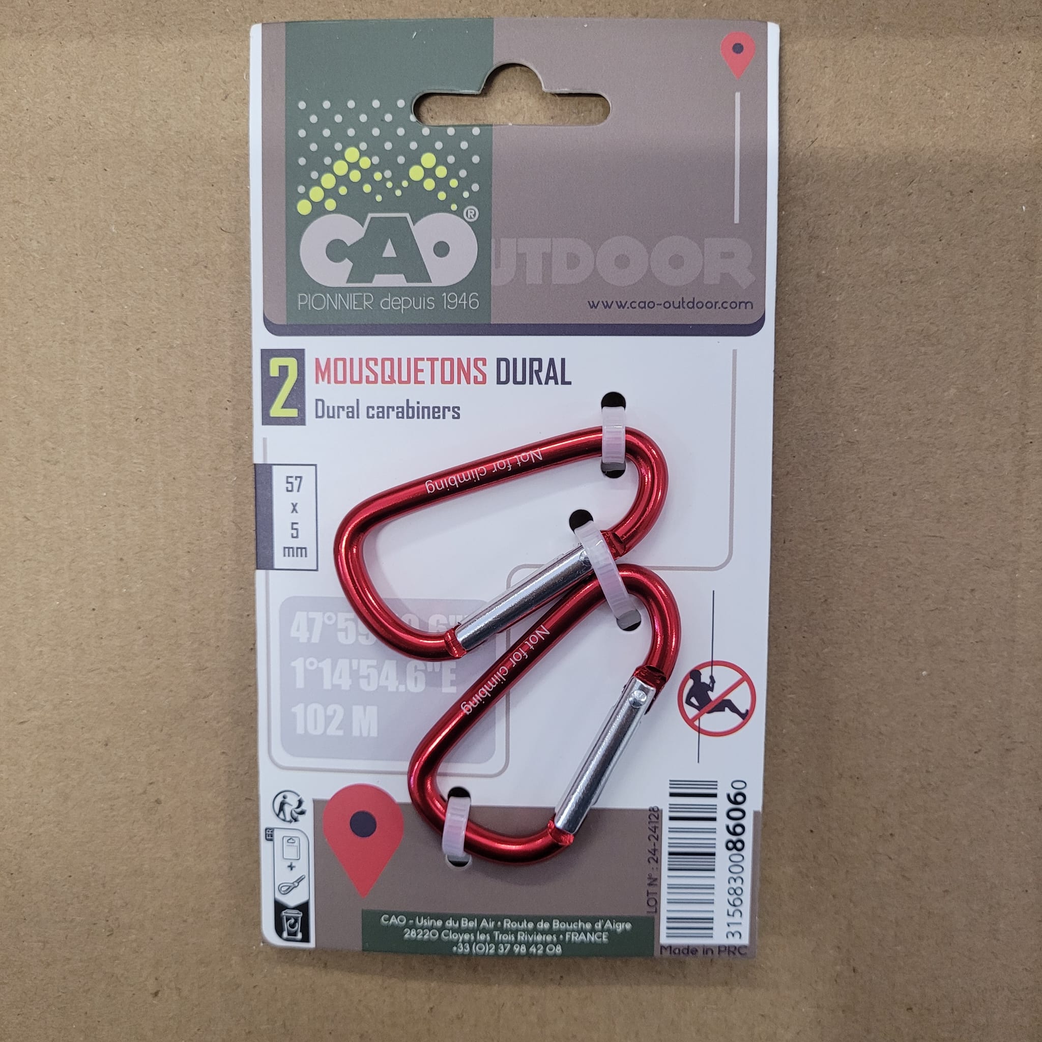 Lot de 2 Mousquetons